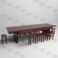 翌嘉 会议桌配10个方凳3000*1000*750mm