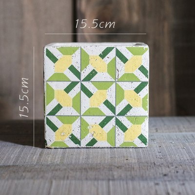 美帮汇氧气系列方体水泥花器花盆花瓶装饰收纳摆件清新艺术风格 D需要打孔请备注 大