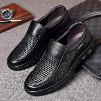 老人头层牛皮2026凉鞋皮鞋男款舒适中老年男鞋真皮软底透气爸爸鞋