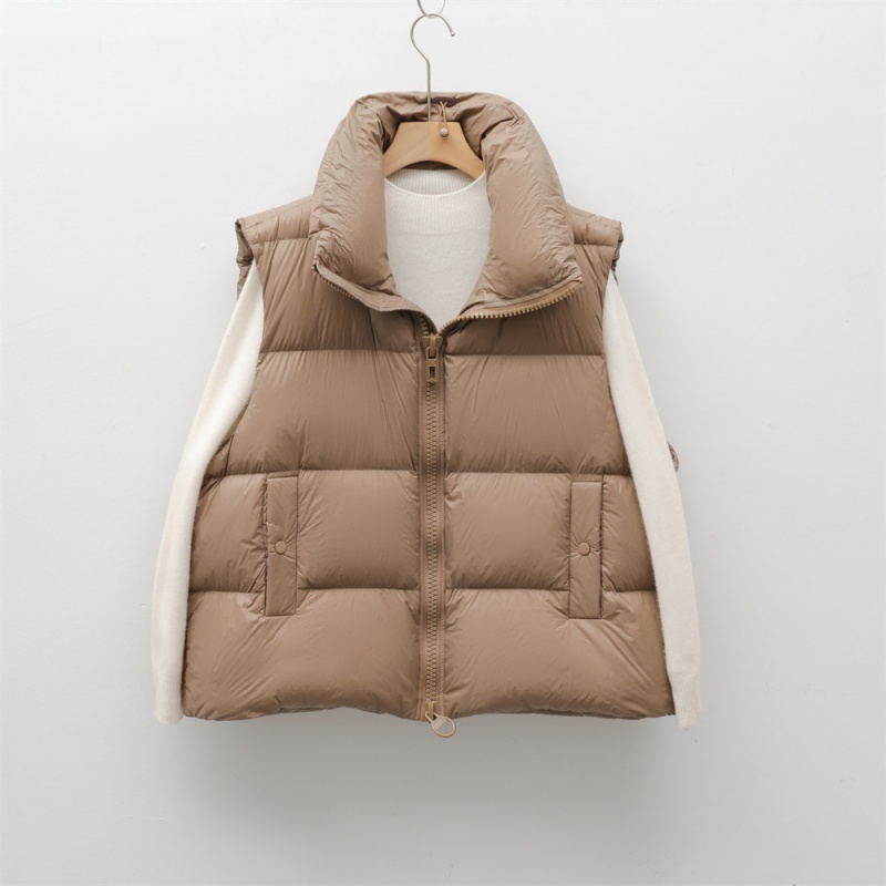 寒冬思羽90白鹅绒简约百搭秋冬季新款纯色马夹背心保暖羽绒马甲女