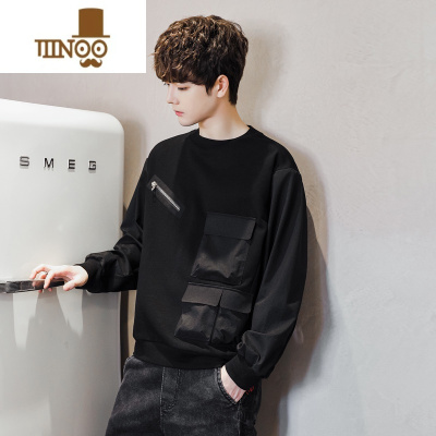 YANXU2023新款春季卫衣男青少年款潮牌痞帅潮流感宽松上衣