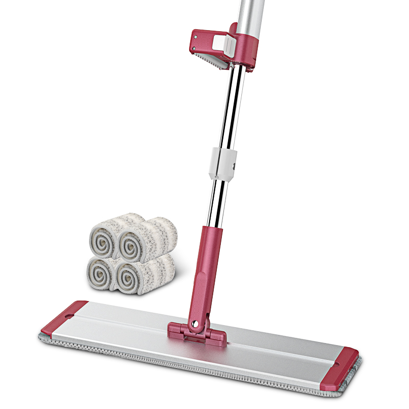 好媳妇(okaywife) 40cm 免手洗平板旋转拖把 家用清洁墩布不锈钢懒人