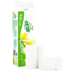 心相印 优选郁金香系列75克10粒装三层无芯卫生纸(橙花)单提LR910