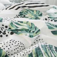 家柏饰(CORATED)全棉活性13372四件套全棉简约田园被套床单1.8m床品三件套