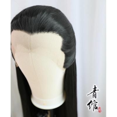采药师(CAIYAOSHI)古装男士假发套手钩美人尖古风汉服cos演出写真整顶发套长披发80CM手勾假发套
