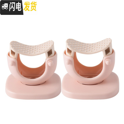 三维工匠无痕粘胶挂拖把夹置物架卫生间墙壁挂钩免打孔强力扫把卡扣固定架 升级款粉色[2个装]