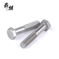 蔚期 DIN931不锈钢六角头螺栓 M8*45半牙 个
