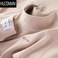 HLCOMAN双面德绒打底衫男加绒加厚p暖半高领卫衣男士内搭长袖t恤