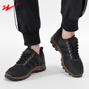 双星新款透气春秋休闲系带鞋舒适防滑男鞋