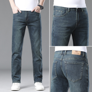 金盾(KIN DON)正品纯棉男士牛仔裤男秋冬款新款直筒修身长裤潮流裤子男
