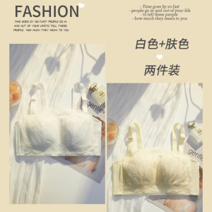 浪莎内衣女士抹胸裹胸无肩带夏季薄款大胸显小性感防下垂防走光文胸罩 白色1件装 34/75BC