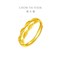 周大福珠宝首饰麦穗足金黄金戒指计价(工费:120元)F221324送礼D七夕礼物