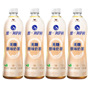 统一 阿萨姆无糖奶茶 奶茶饮料 500ml*4瓶 下午茶 休闲饮品 饮料