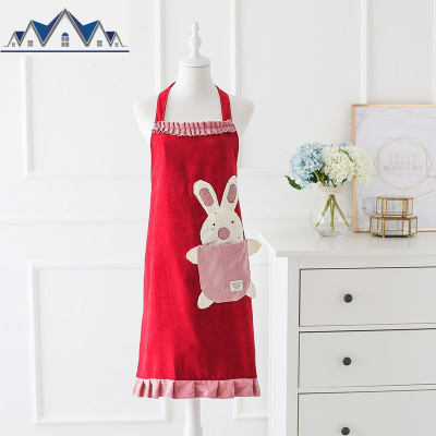 围腰日系可爱防水防油围裙厨房家用韩版时尚女做饭家居田园工作服 三维工匠