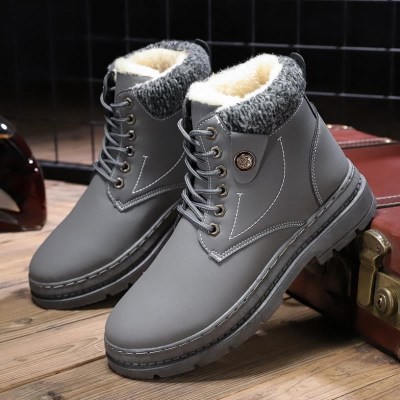 IdeaminiD英伦大头男鞋雪地靴鞋子工装短靴子风马丁靴男2020年潮流高帮鞋F靴子
