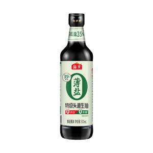 海天酱油 薄盐零添加特级头道生抽500mL 减盐35%0添加0蔗糖炒菜调味品