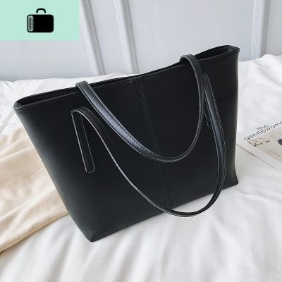 高级感包包女包新款2020潮大容量单肩包洋气质感简约托特包手提包NEW LAKE 黑色女士单肩包
