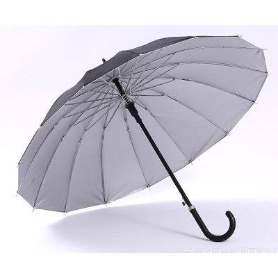半自动铁伞架 银胶布 塑料弯手柄YF-L2021022 晴雨两用伞