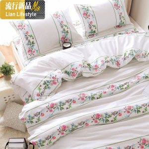 棉老粗布床单三件套老式格子单件网红ins风胡萝卜少女宿舍棉麻 三维工匠