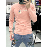 春秋季新款长袖T恤潮流时尚字母青年上衣修身体恤打底衫男装