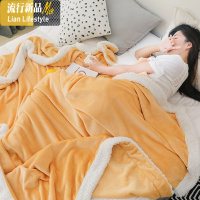 法兰绒加厚冬季毛毯单人宿舍学生午睡小被子保暖办公室珊瑚绒毯子 三维工匠