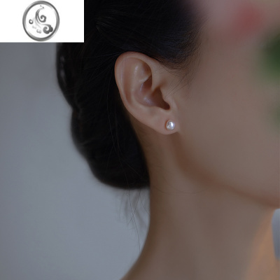 JiMi回馈价!异形巴洛克珍珠耳钉女小巧精致气质百搭ins银银养耳洞