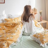 美帮汇全棉全棉床上用品宿舍四件套少女心公主风儿童4三件套床单被套