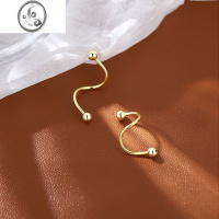 JiMi925银睡觉免摘耳钉女2023年新款潮耳环设计感弹簧耳扣螺丝耳饰