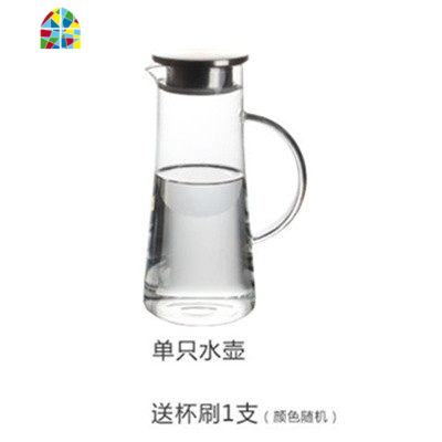 玻璃热水壶冷水壶耐热凉水壶凉水杯果汁壶玻璃水壶水具套装 FENGHOU 单壶+6个250ML杯子