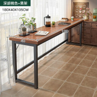 小窝厘 艺可恩 铁艺家用吧台桌客厅高吧台桌靠墙185*35*100 含椅子*3 原木色