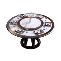 臻远 ZY5110218 岩板餐桌实木圆形餐桌椅组合1.5米圆桌10把餐椅