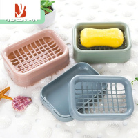 三维工匠沥水架家用卫生间浴室香皂收纳置物架免打孔皂碟托盘不积水 北欧绿台面1个[特惠款] 双层沥水更干爽