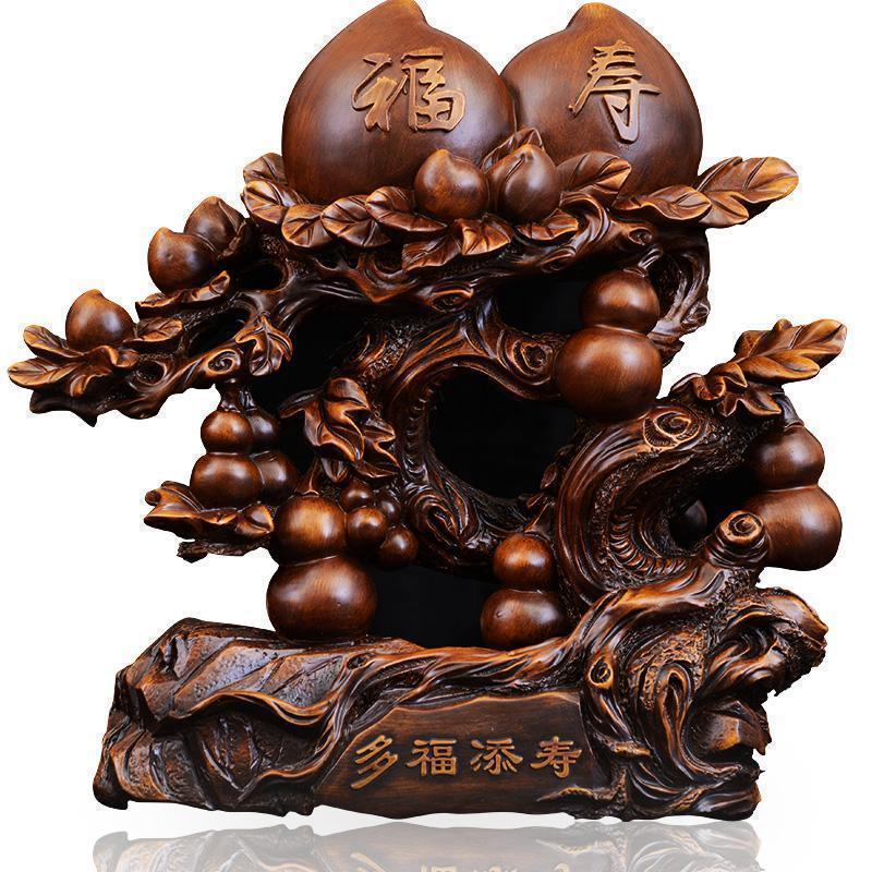 美帮汇多福添寿寿桃摆件祝寿创意实用送老人长辈生日客厅装饰品