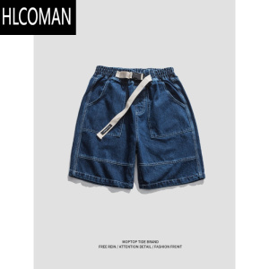 HLCOMANWHXS美式牛仔短裤男宽松休闲工装五分裤夏季新款潮流街头沙滩裤