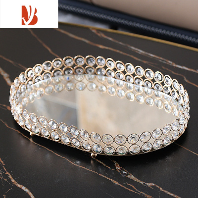 三维工匠网红北欧式水晶纸巾盒客厅家用茶几创意简约牙签棉签托盘收纳套装 椭圆水晶托盘