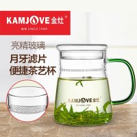 KAMJOVE/金灶 TP系列 单层玻璃杯 带把月牙杯 水杯 杯子 家用玻璃茶杯 泡茶杯 牛奶杯 花茶杯 泡茶水杯茶具