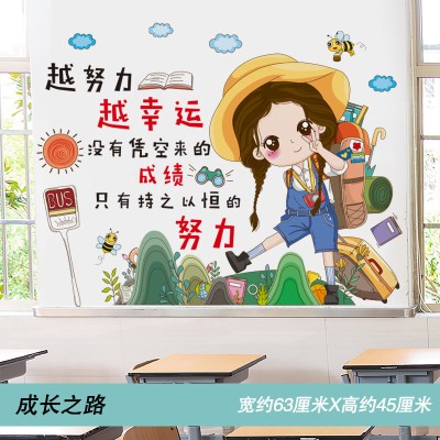 贴纸宿舍学生房间墙纸自粘墙壁贴画班级教室文化墙装饰布置 成长之路
