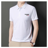 短袖T恤男装商务有领翻领polo衫带领印花夏季上衣服半袖