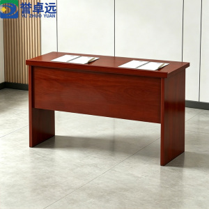 誉卓远小型会议桌长桌长条桌油漆贴木皮直腿会议桌140*40*75cm不含椅-多层实木板