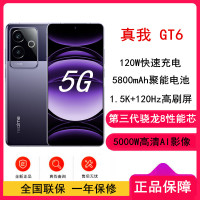 realme真我GT6 风暴紫 16GB+256GB 第三代骁龙8芯 1.5K 120Hz直屏 120W快充 5800mAh聚能电池 AI智能手机
