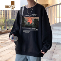 YANXU无帽卫衣男ins潮牌宽松外套港风套头打底衫圆领内搭上衣服t