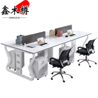 鑫木樽屏风工位四人位+柜椅套