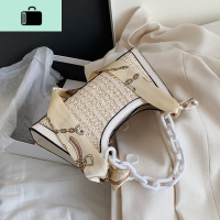 独特小包包女包2020流行新款潮时尚丝巾单肩腋下包百搭编织手提包NEW LAKE女士单肩包