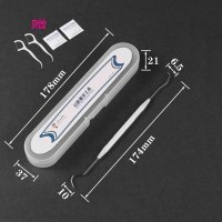 家柏饰(CORATED)迷你304不锈钢收纳盒随身携带便携式剔牙缝钩针套装迷你牙齿清洁 看图尺寸购买:双头不锈钢+塑料盒