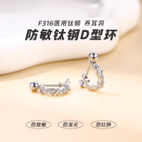 医用钛钢耳钉边缘耳骨钉螺丝耳环耳圈耳骨环2025新款耳饰女送女朋友老婆情人节七夕生日礼物