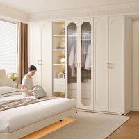 全友家居法式奶油风衣柜卧室多功能收纳储物大衣橱