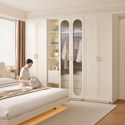 全友家居法式奶油风衣柜卧室多功能收纳储物大衣橱