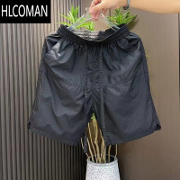 HLCOMAN夏季新款激光打孔透气休闲短裤男简约时尚百搭宽松速干冰丝五分裤