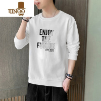 YANXU男士卫衣2023新款宽松圆领潮牌印花休闲上衣秋装长袖t恤男