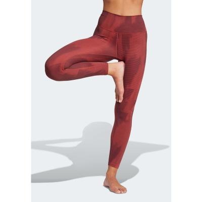 Adidas高弹力修身运动裤女瑜伽训练健身裤吸汗透气预处理款